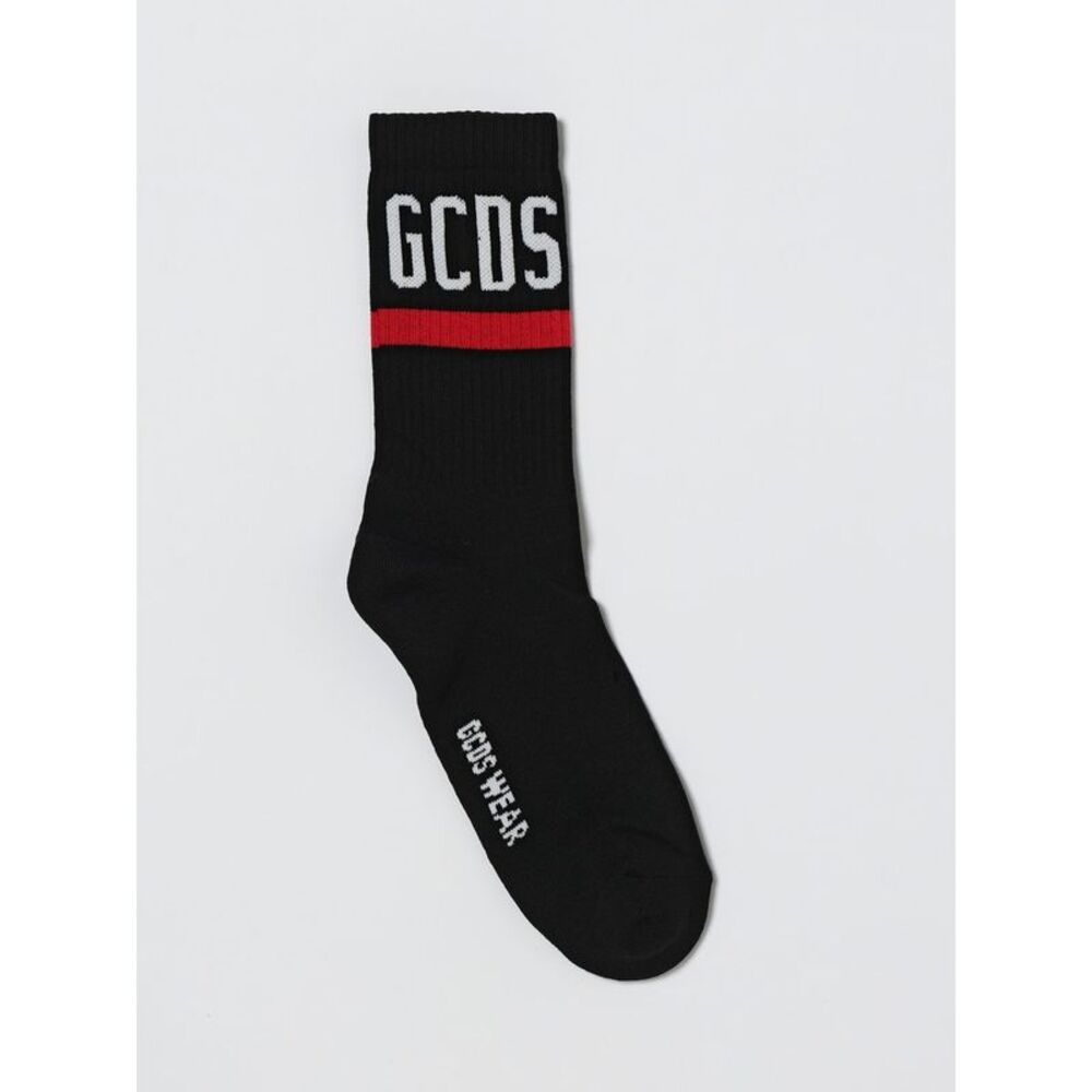 Gcds Men Stretch Cotton Socks With Jacquard Logo Gcds